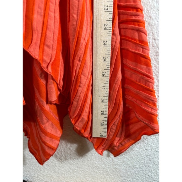 IC by Connie K Cardigan Women S Orange Textured Chevron Tie Open Sleeve - Picture 6 of 9